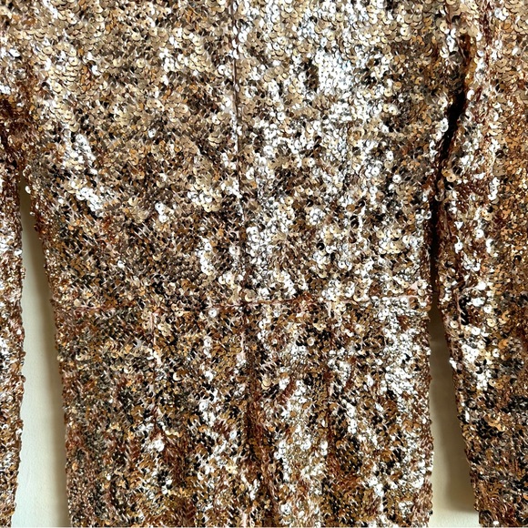 NWT Dress the Population Shauna Sequin V Neck Mini Dress Champagne Pink Gold XS - Picture 10 of 16